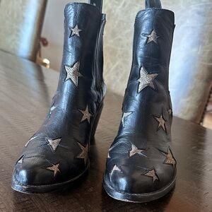 MEXICANA Black w/metallic Star-Embellished Ankle Boots